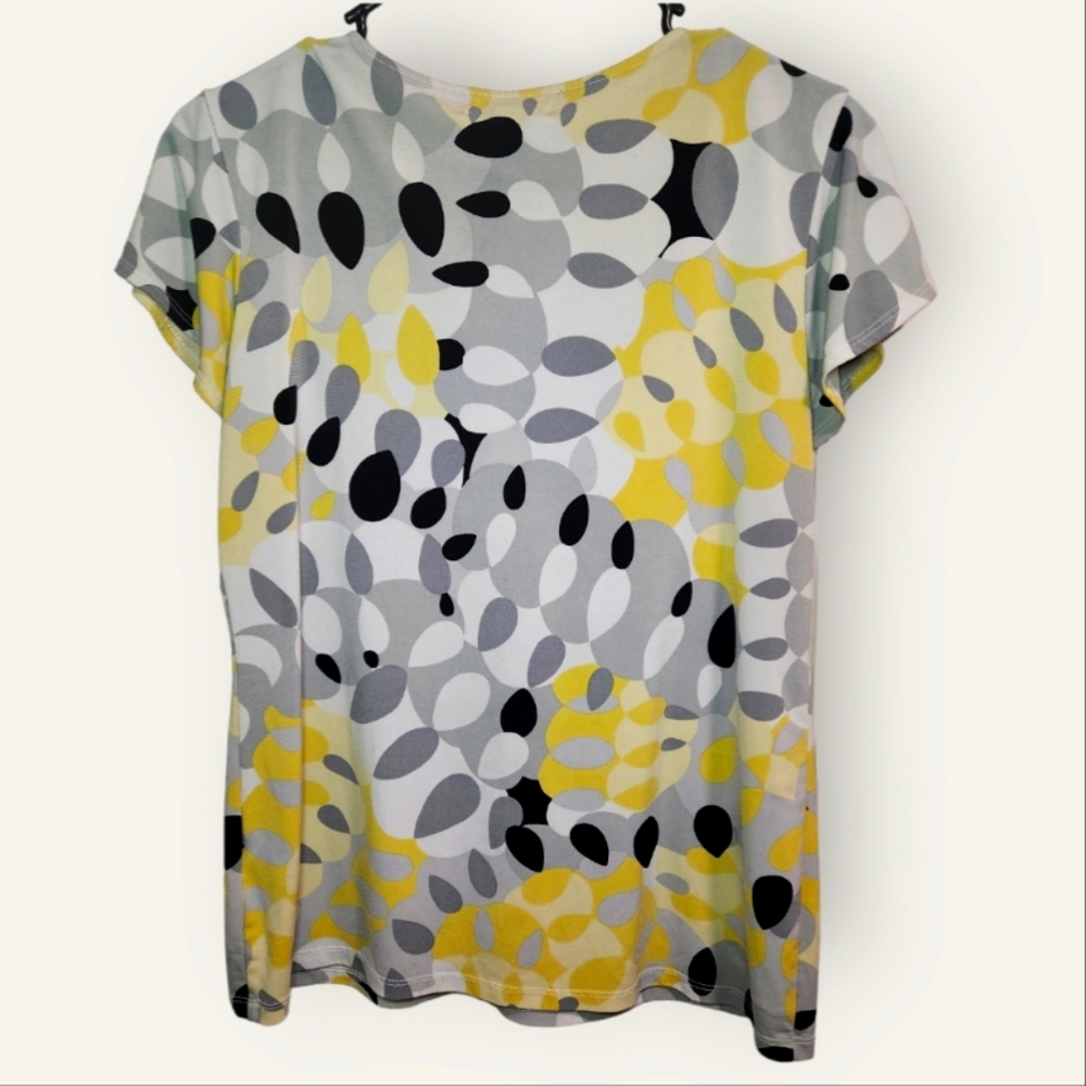 Josephine Petite Black/Yellow/White/Grey Blouse L - Picture 1 of 4